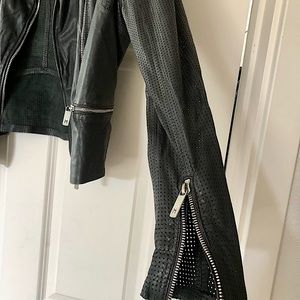 Biker style leather jacket